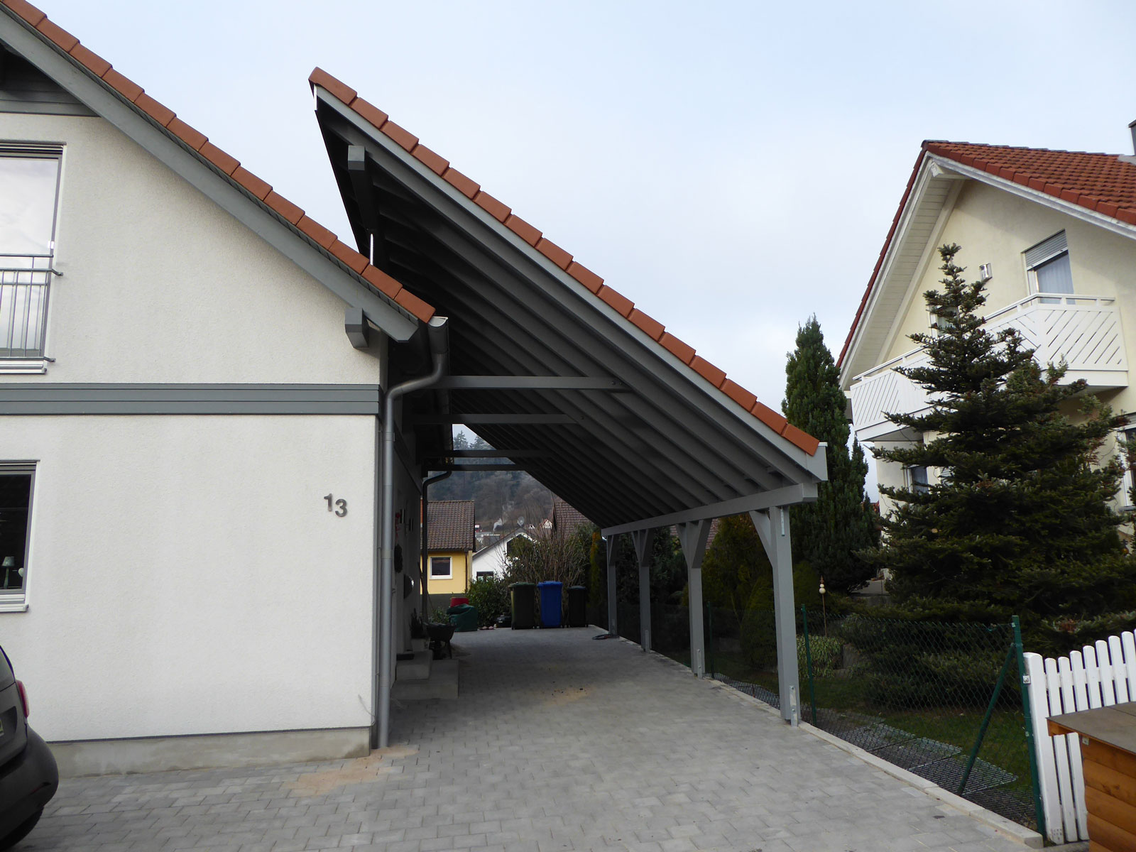 Carport Am Haus Angebaut / pultdach-carport-am-haus